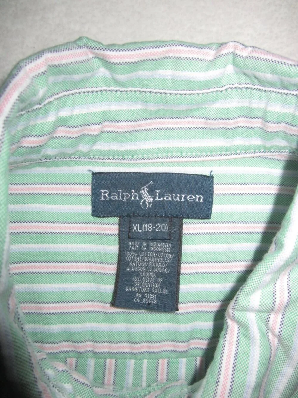 RALPH LAUREN Oxford Button Down Shirt Boy's XL 18-20